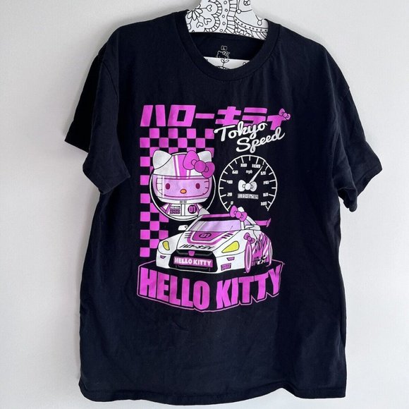 Hello Kitty Tokyo Speed womens black t-shirt L - Picture 1 of 4